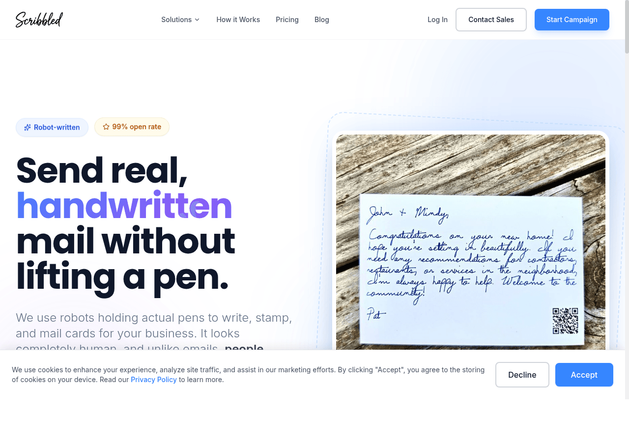 Scribbled homepage