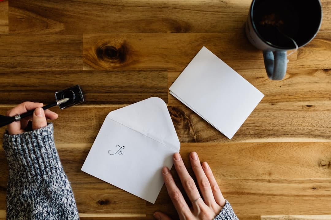 Handwritten Note Envelope Desk - Support Photo