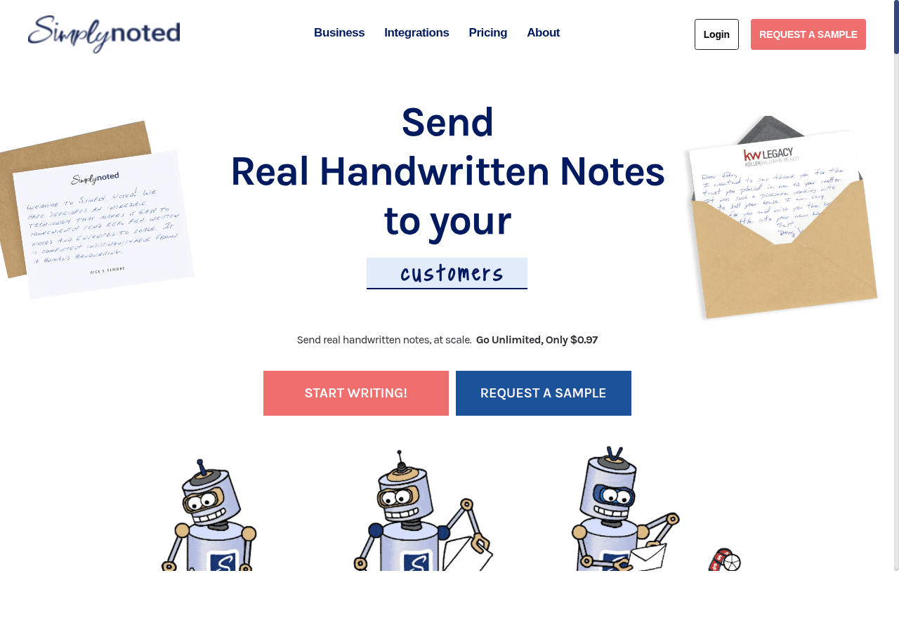SimplyNoted homepage
