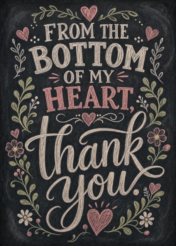 Chalkboard Heart Thank You