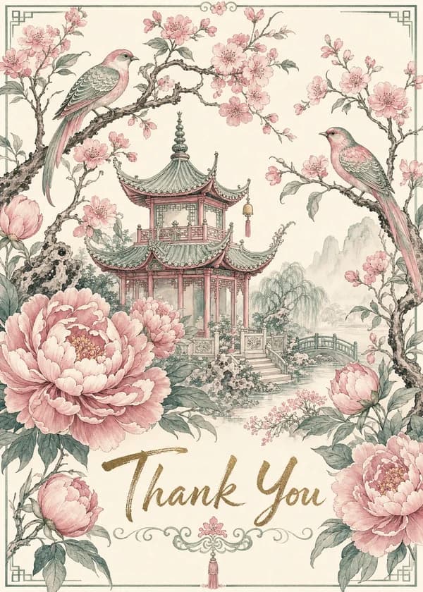 Chinoiserie Pagoda Thank You