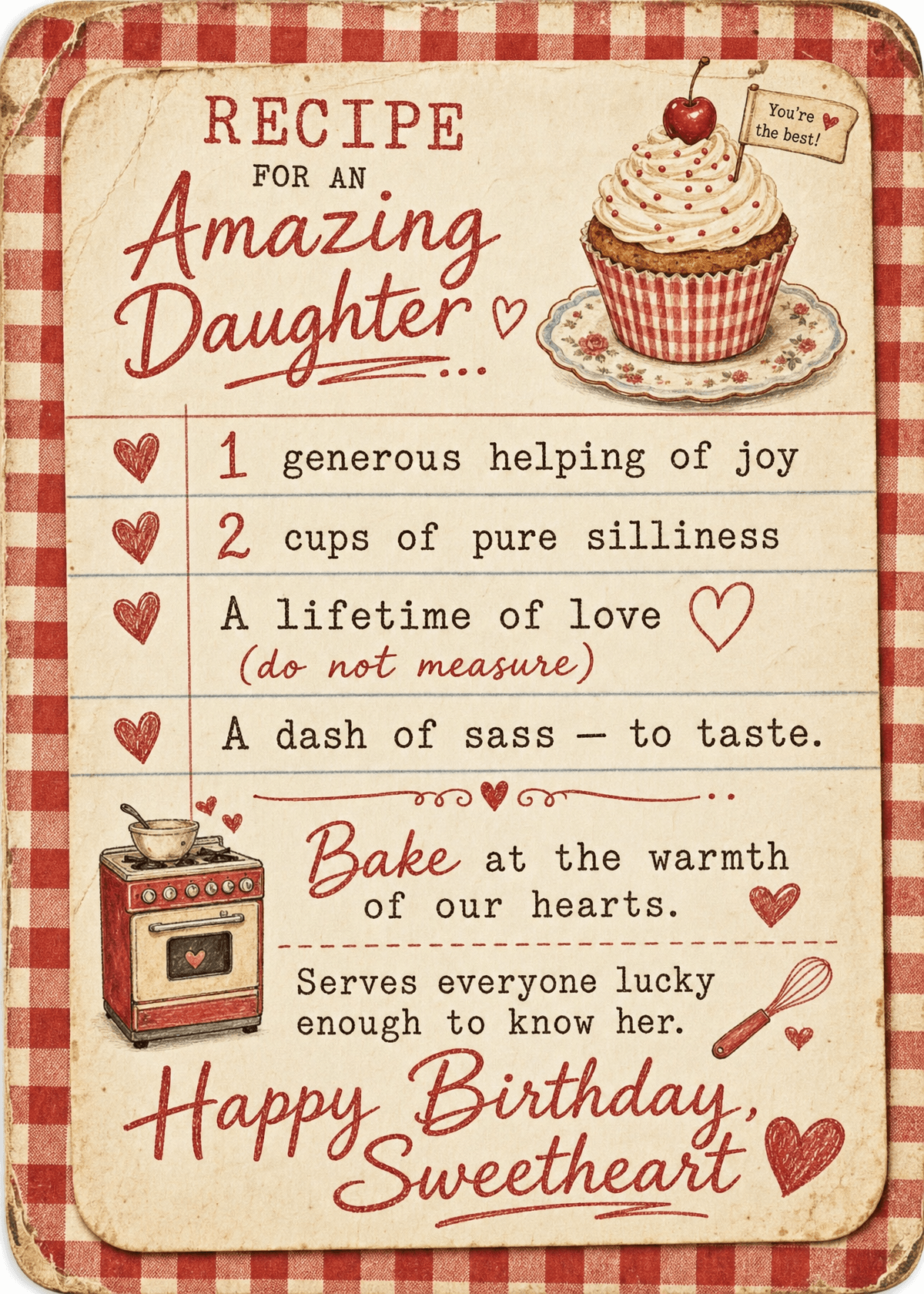 Recipe for a Daughter Birthday