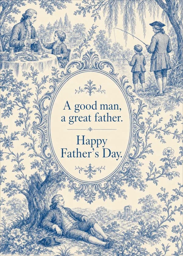 Toile Father's Day Card