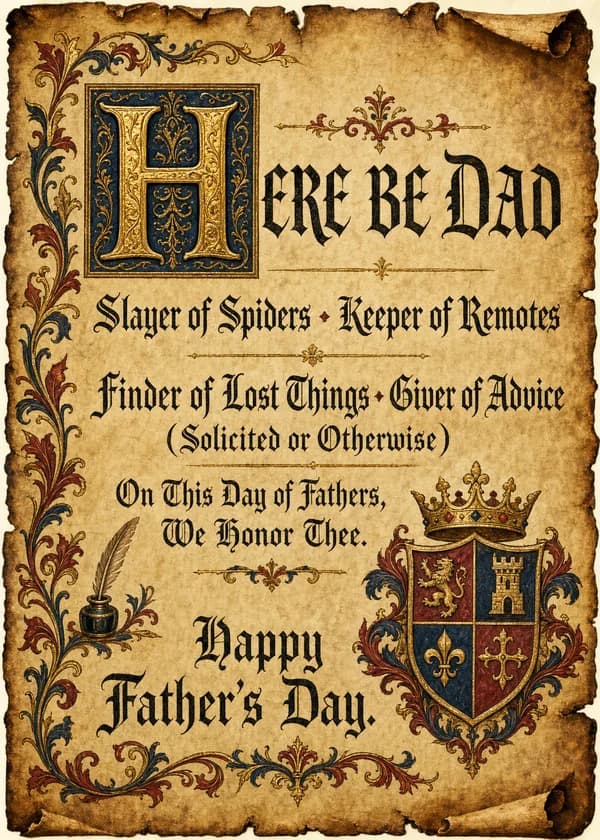 Medieval Scroll Father's Day