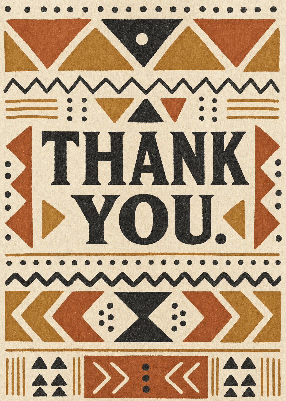 Mudcloth Geometric Thank You