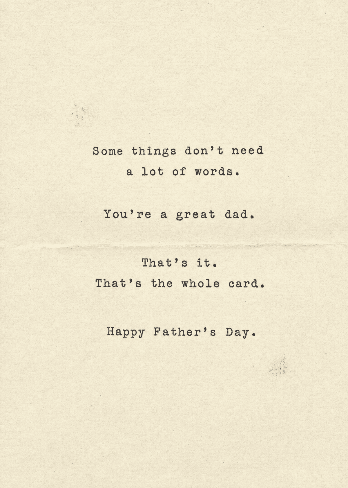 Typewriter Note Father's Day