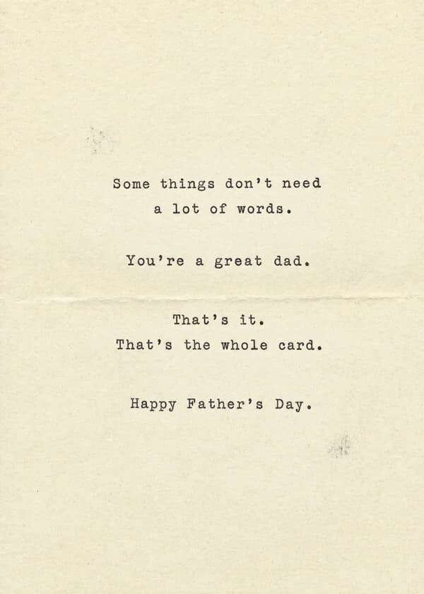 Typewriter Note Father's Day